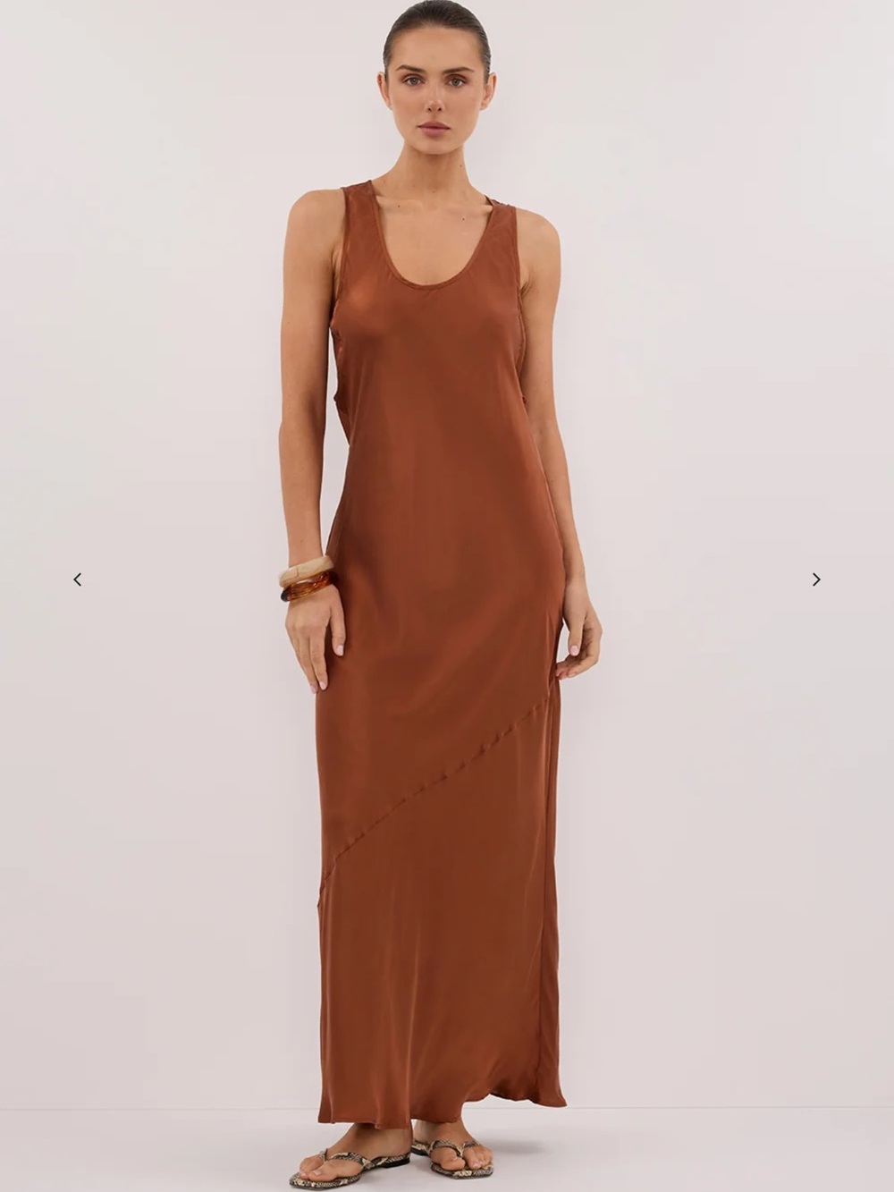 NWOT DISSH Darcy Rust Silk Maxi Dress